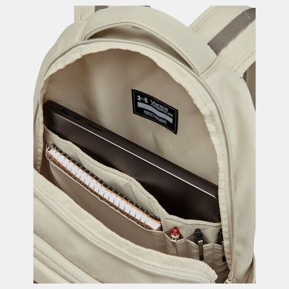 Under Armour UA Hustle 6.0 Unisex OSFA 16" Laptop Backpack, Khaki/Khaki/Taupe - Picture 2 of 7